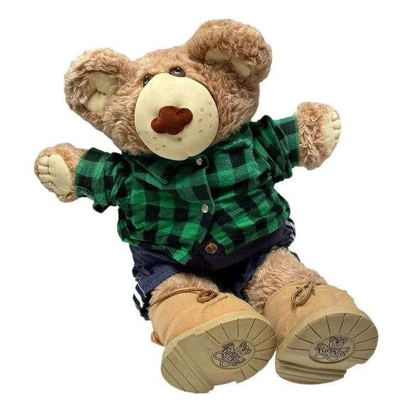 Furskins Bear Teddy Xavier  Roberts1984 Shirt Red Suspenders VIntage - Picture 5 of 16